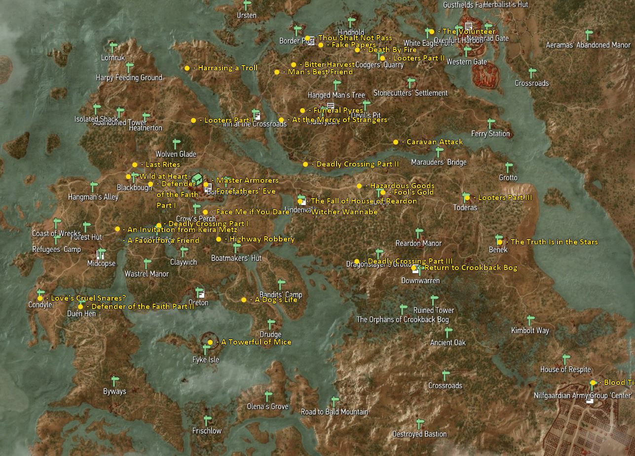 the witcher 3 quest map