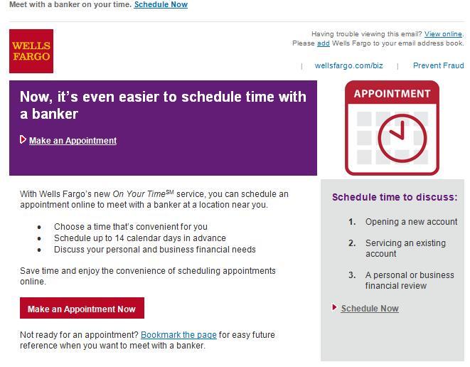 wells fargo appointments