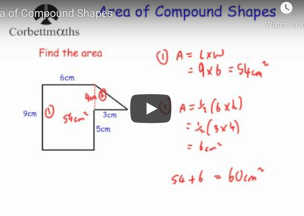 corbettmaths area of compound shapes