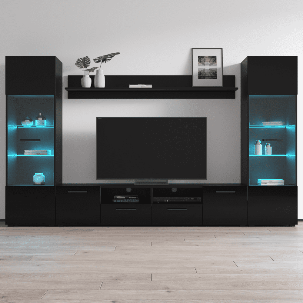 contemporary wall unit entertainment center