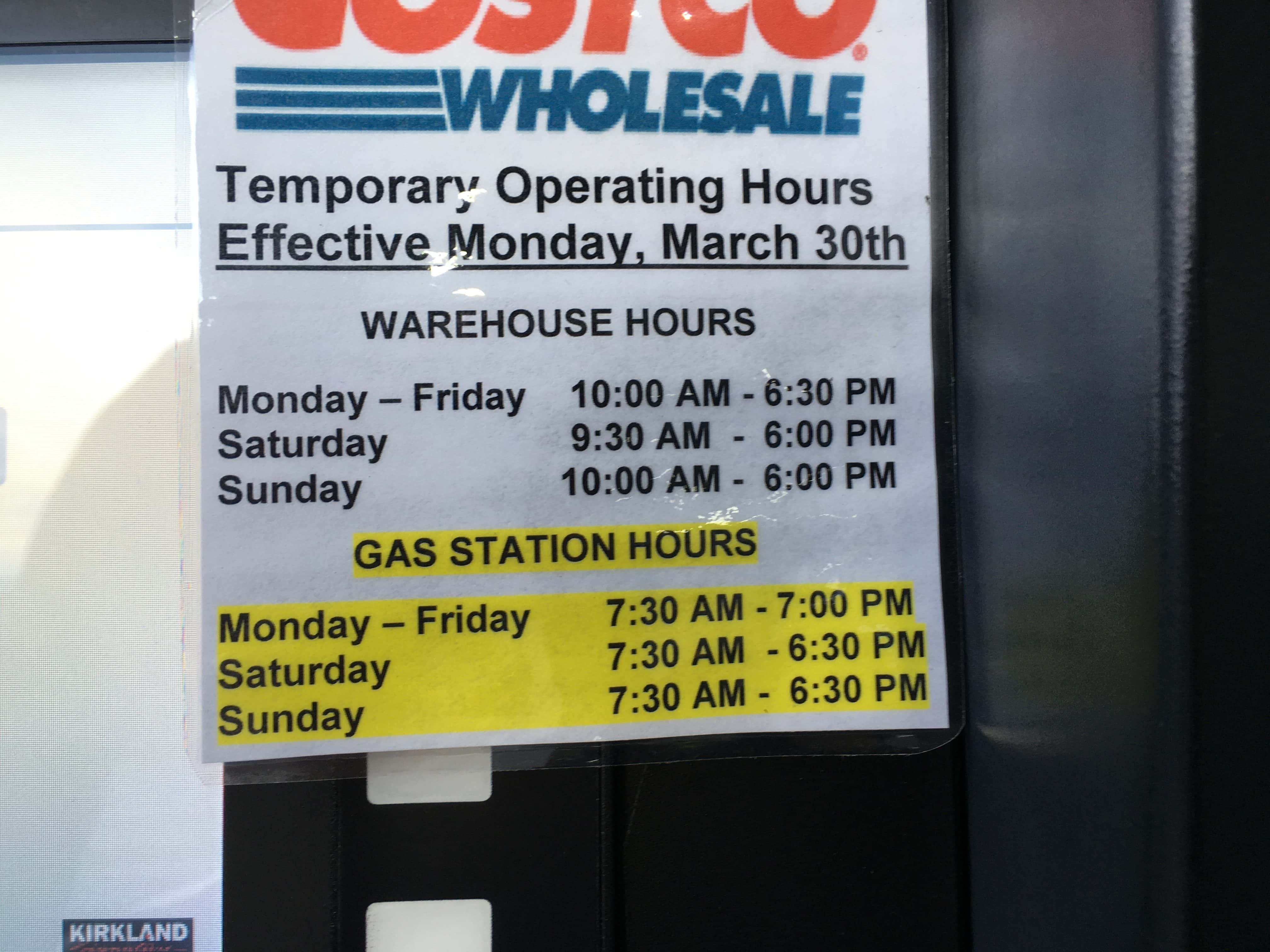 what time does costco gas station close today