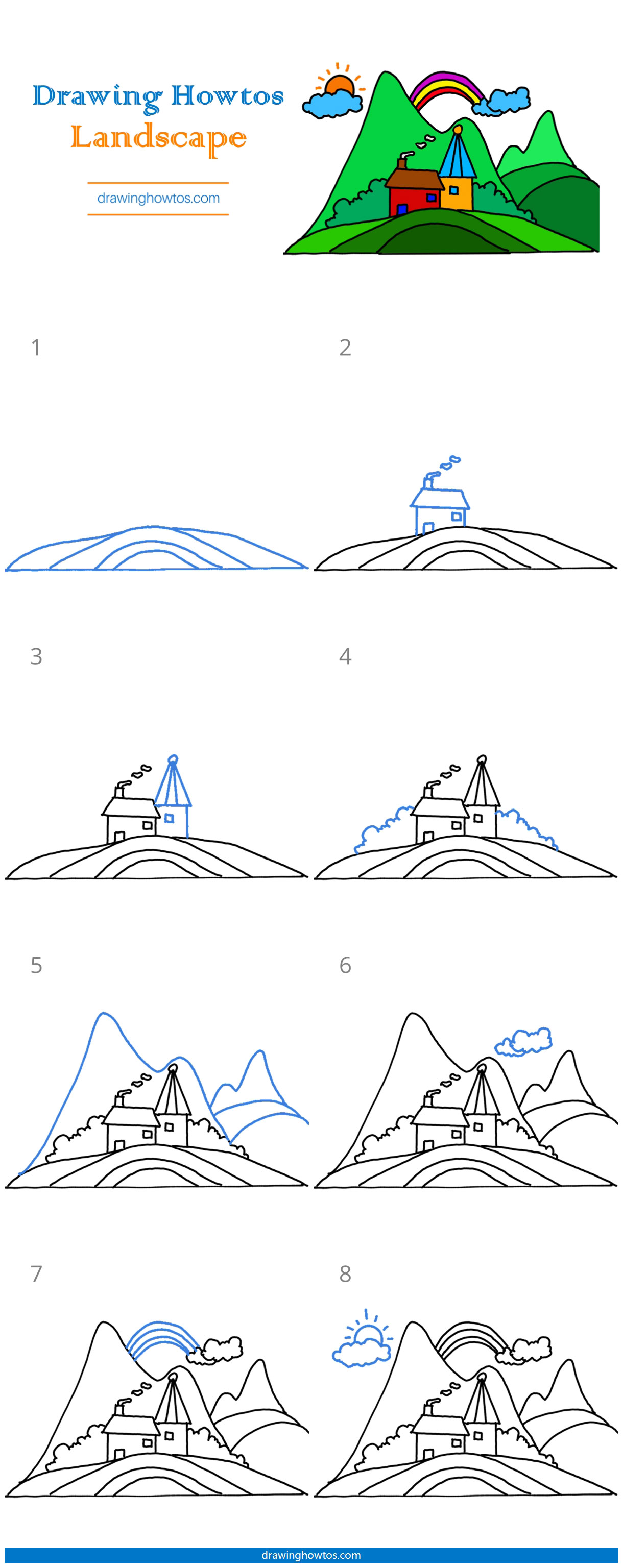 landscape step by step drawing