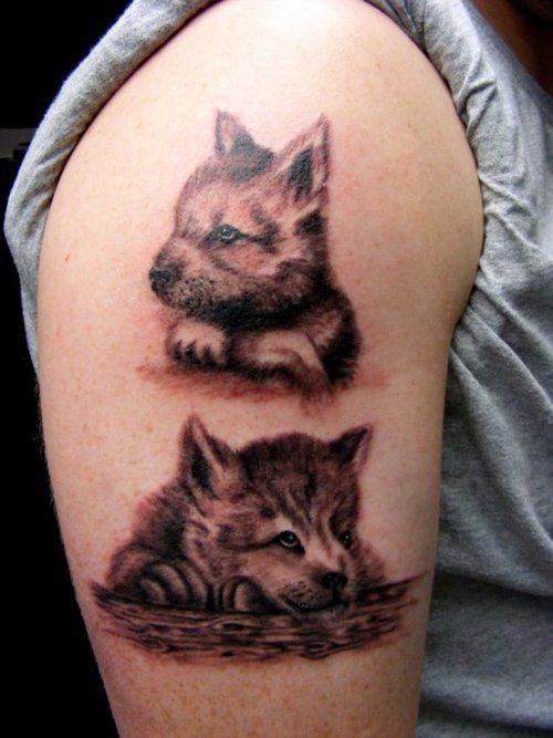 wolf and cub tattoo