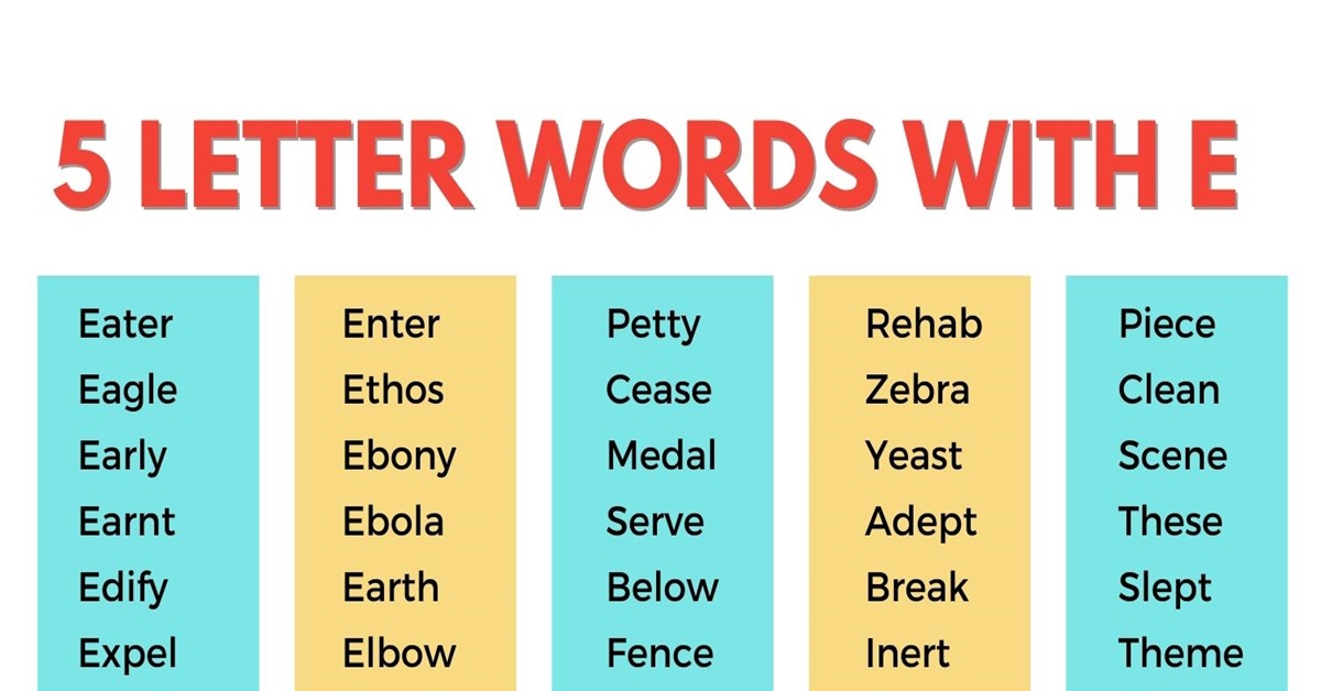 5-letter words with a and e