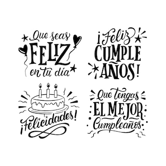 letras de feliz cumpleaños para imprimir en blanco y negro