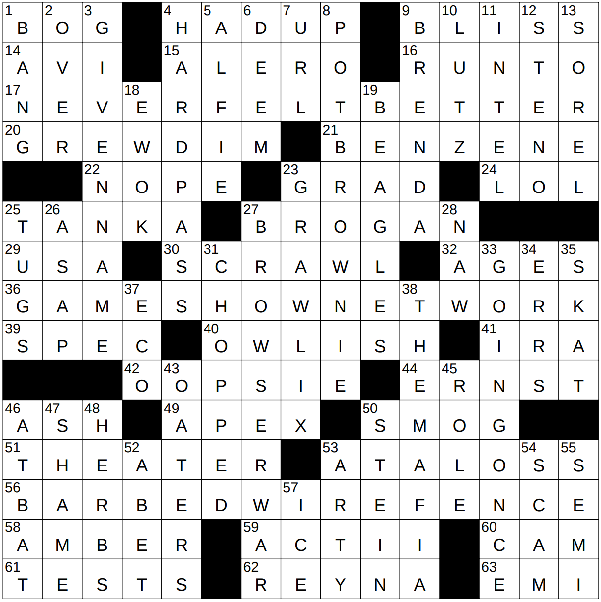 bog crossword clue