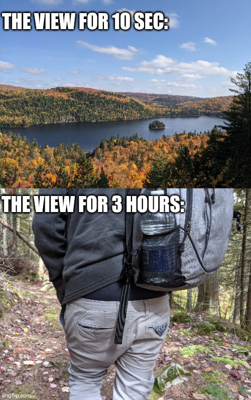 meme hiking