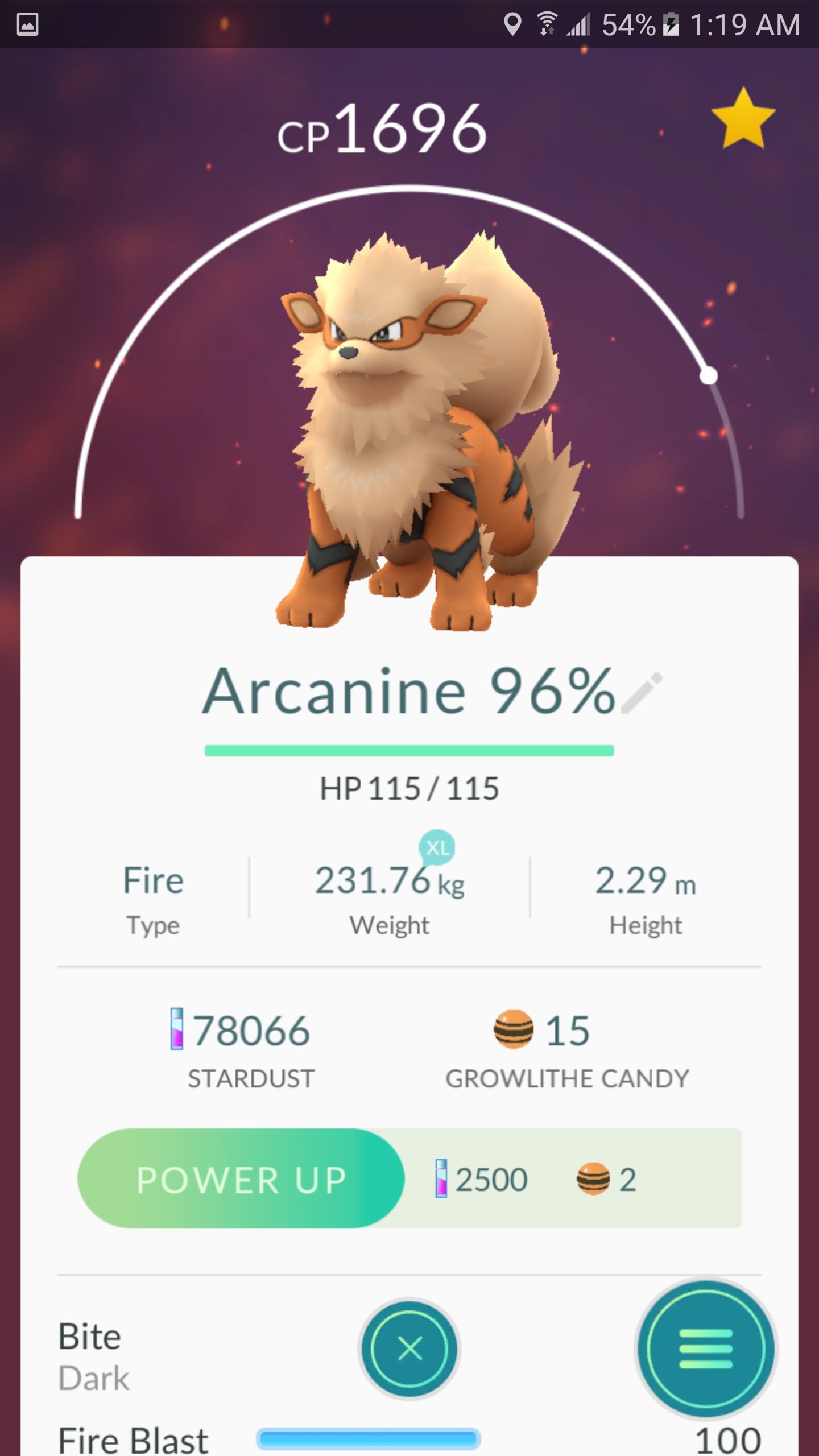 best moveset for arcanine