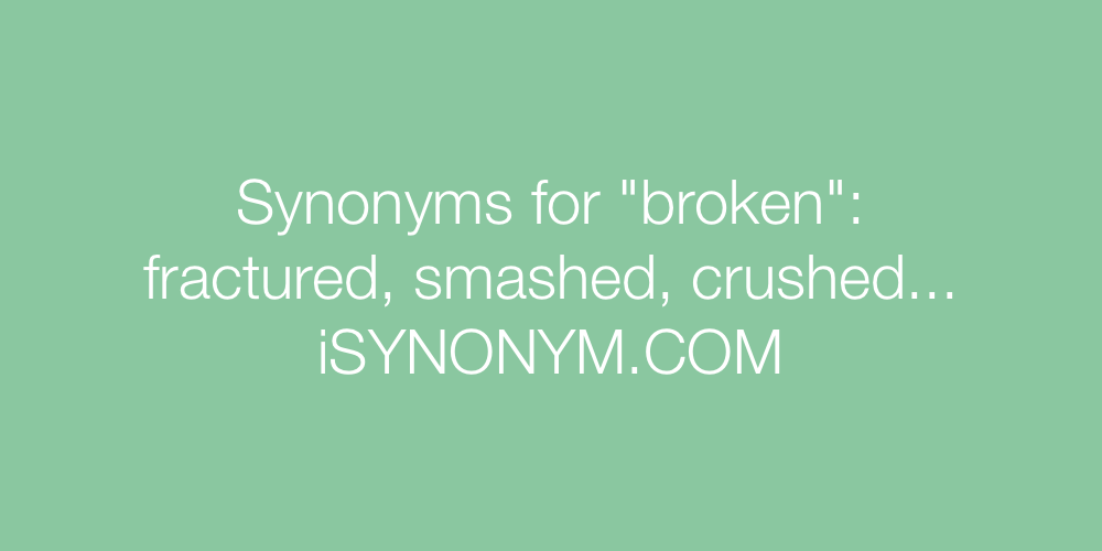 synonyms for broke