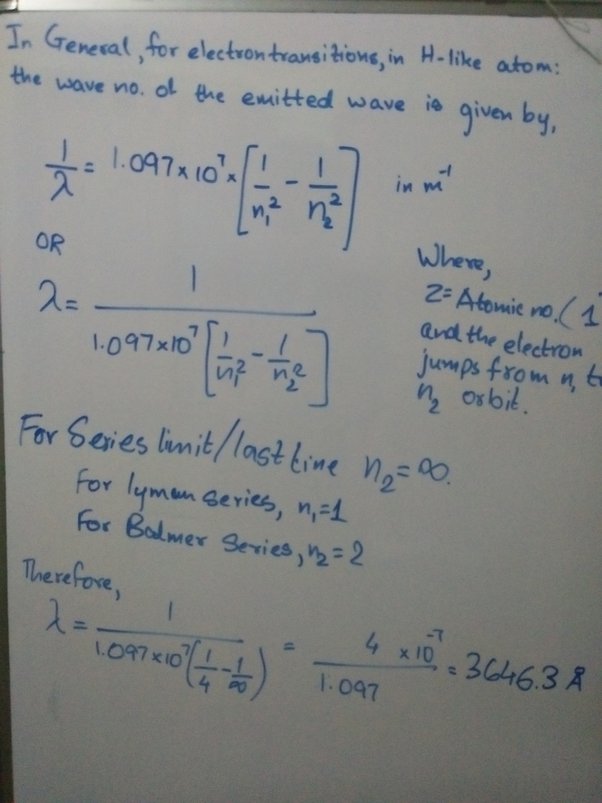 series limit of balmer series