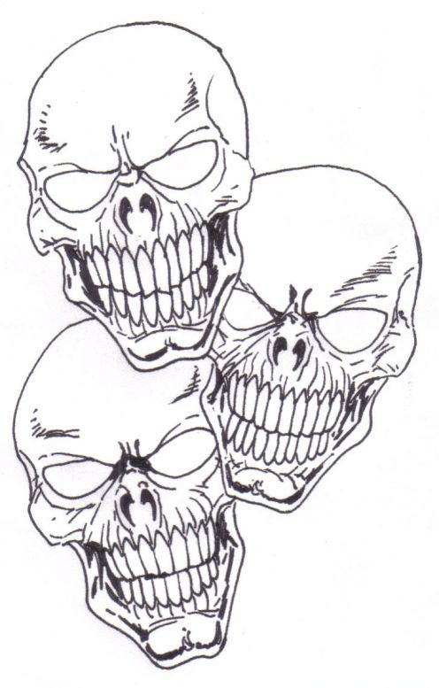 skull tattoo draw