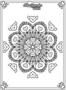 mandala kawaii para colorear