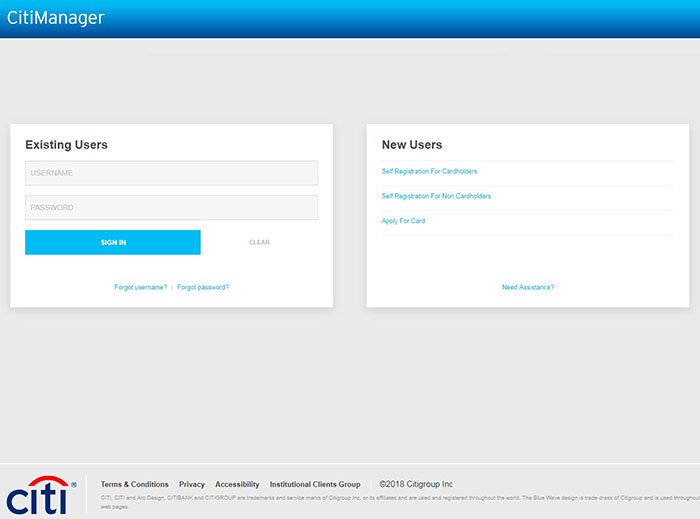 citimanager com login