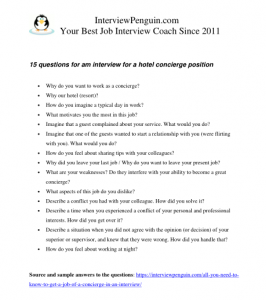 concierge interview questions