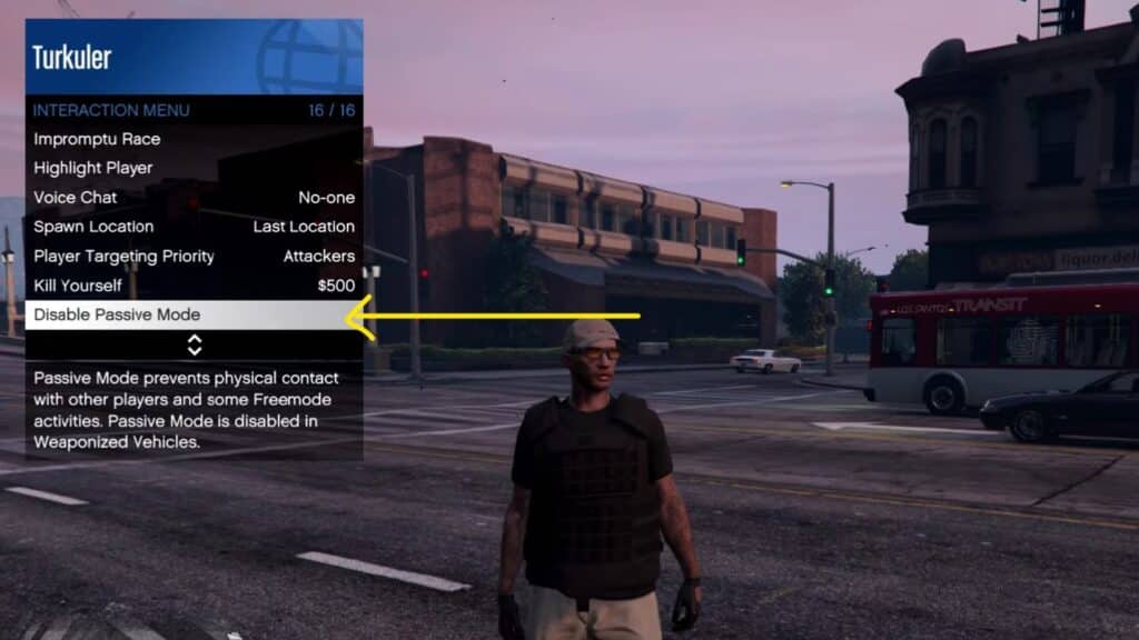 how to stop passive mode gta 5