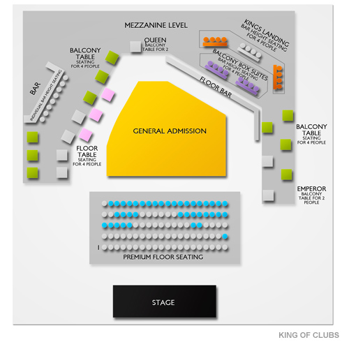 king of clubs seating chart