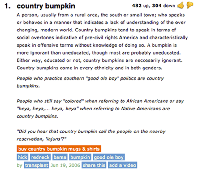 define bumpkin