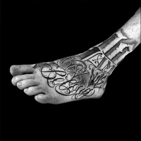 foot tattoo designs for males