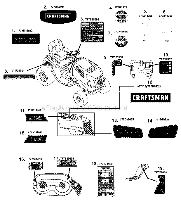 lawn tractor craftsman parts