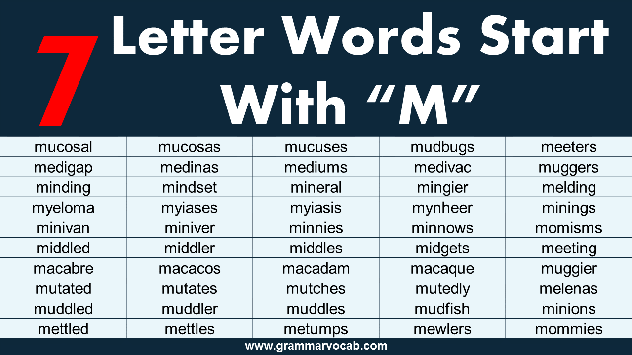 seven letter words starting with m