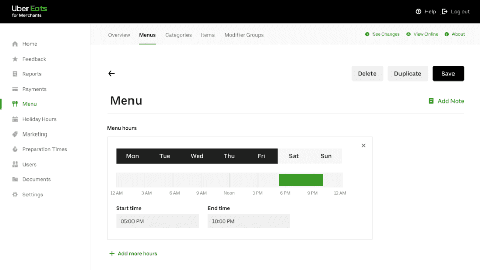 uber eats merchant log in