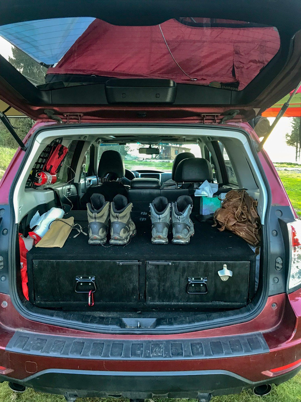 camp in subaru forester