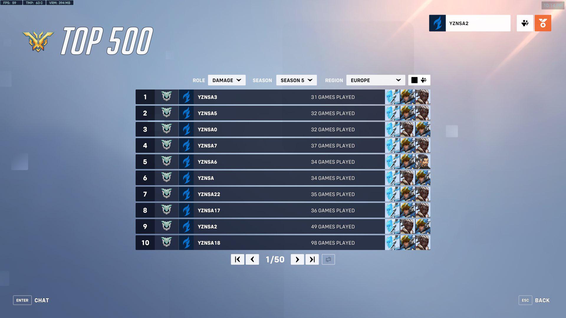 overwatch eu leaderboards