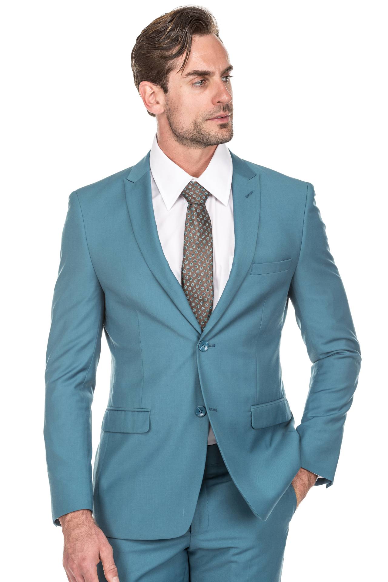 cyan suit