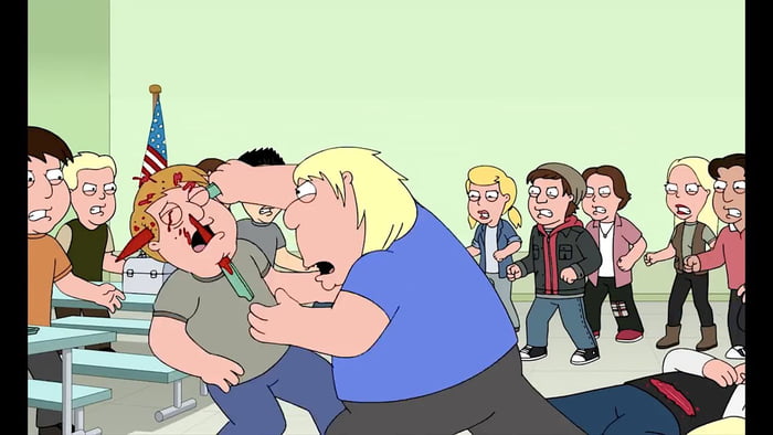 family guy meg and chris fight the whole school episode