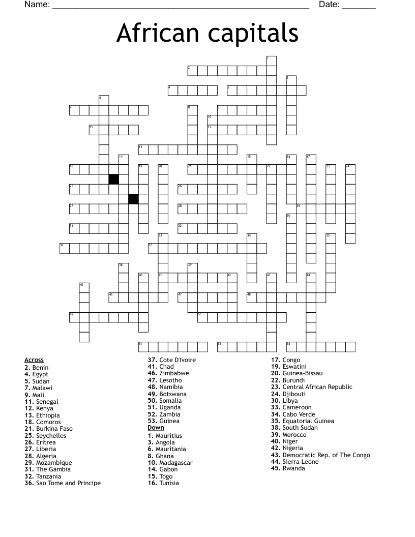 moroccos capital crossword