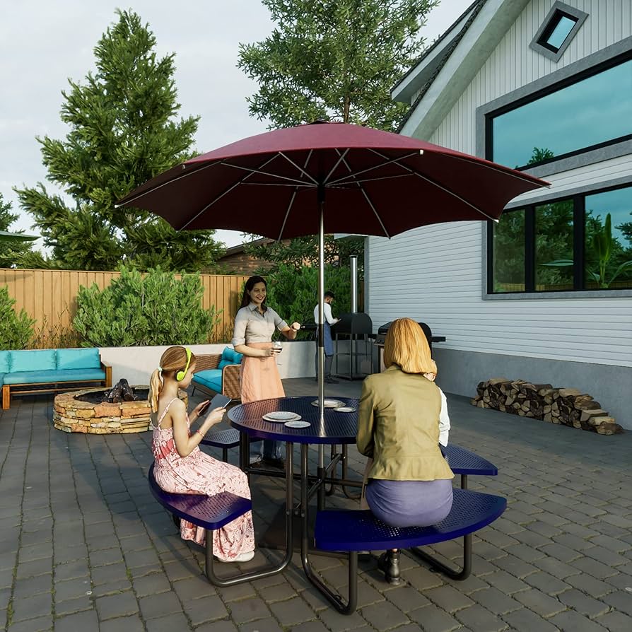 lifetime picnic table with umbrella hole