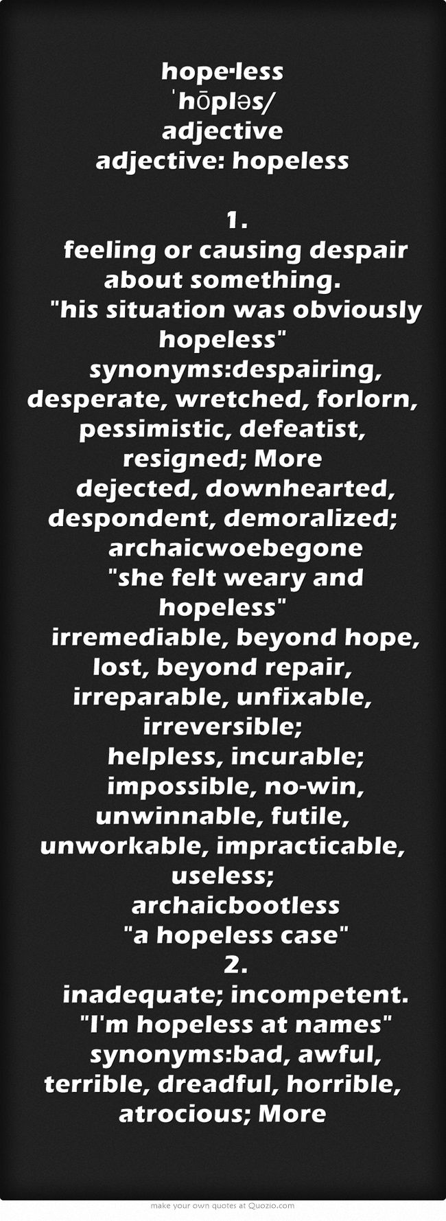 hopelessness synonym