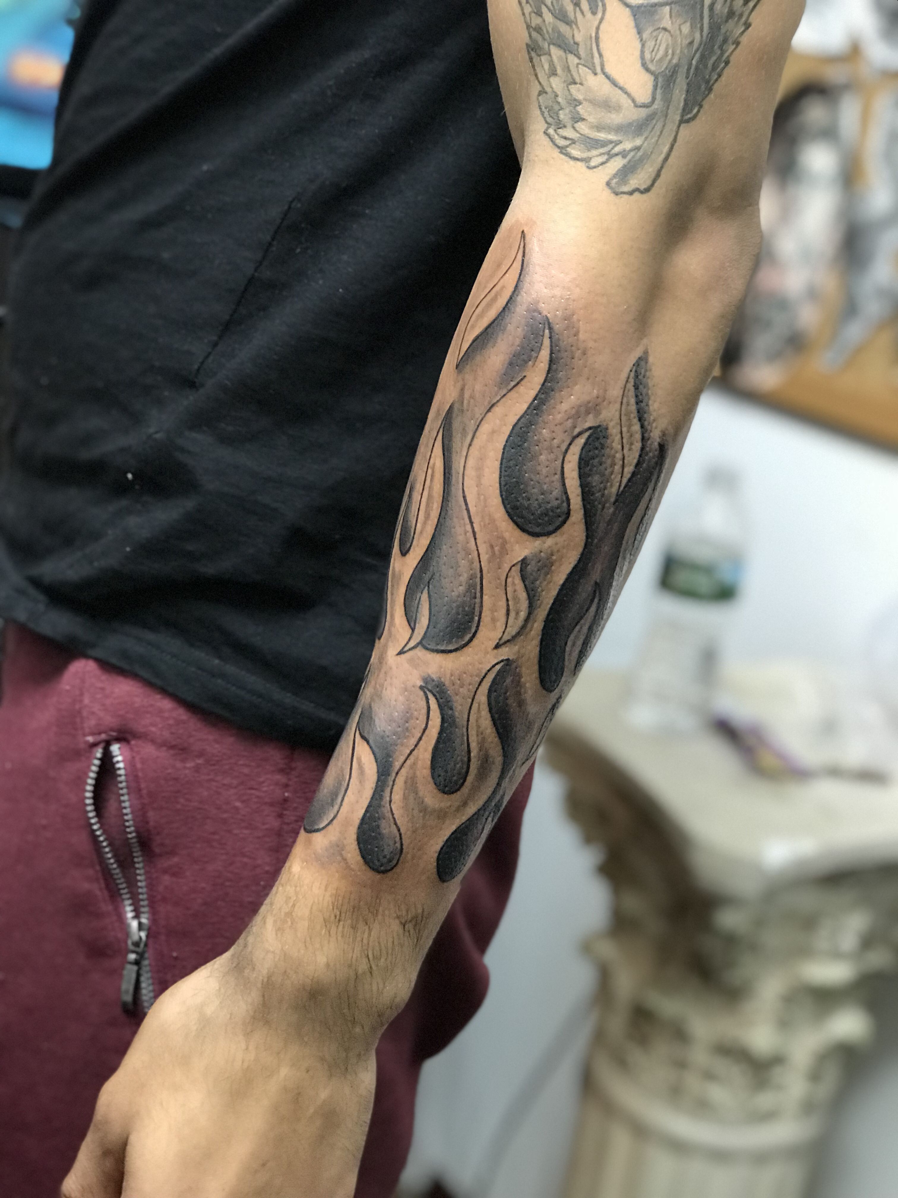 flame tattoo arm