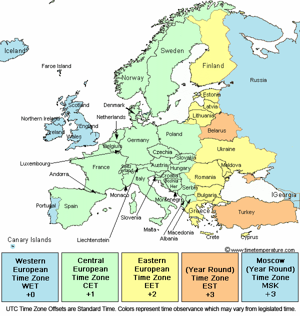 time zone cet est