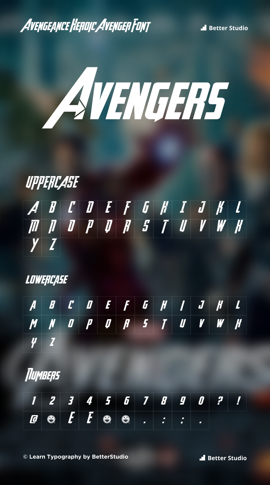 avengers font name generator