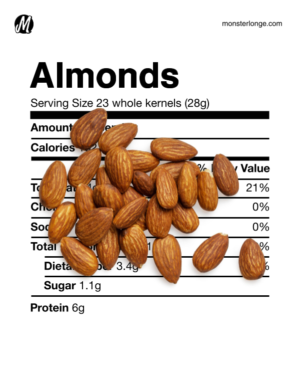 cal in almonds