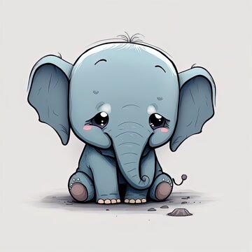 sad cartoon elephant