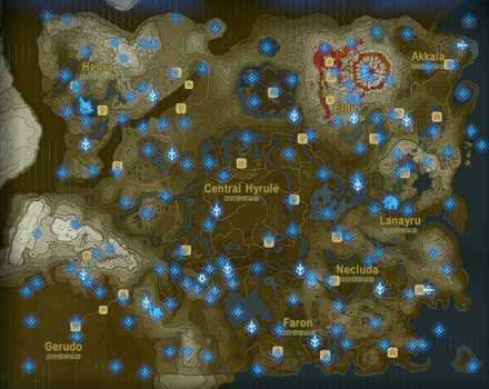 map of all shrines in botw