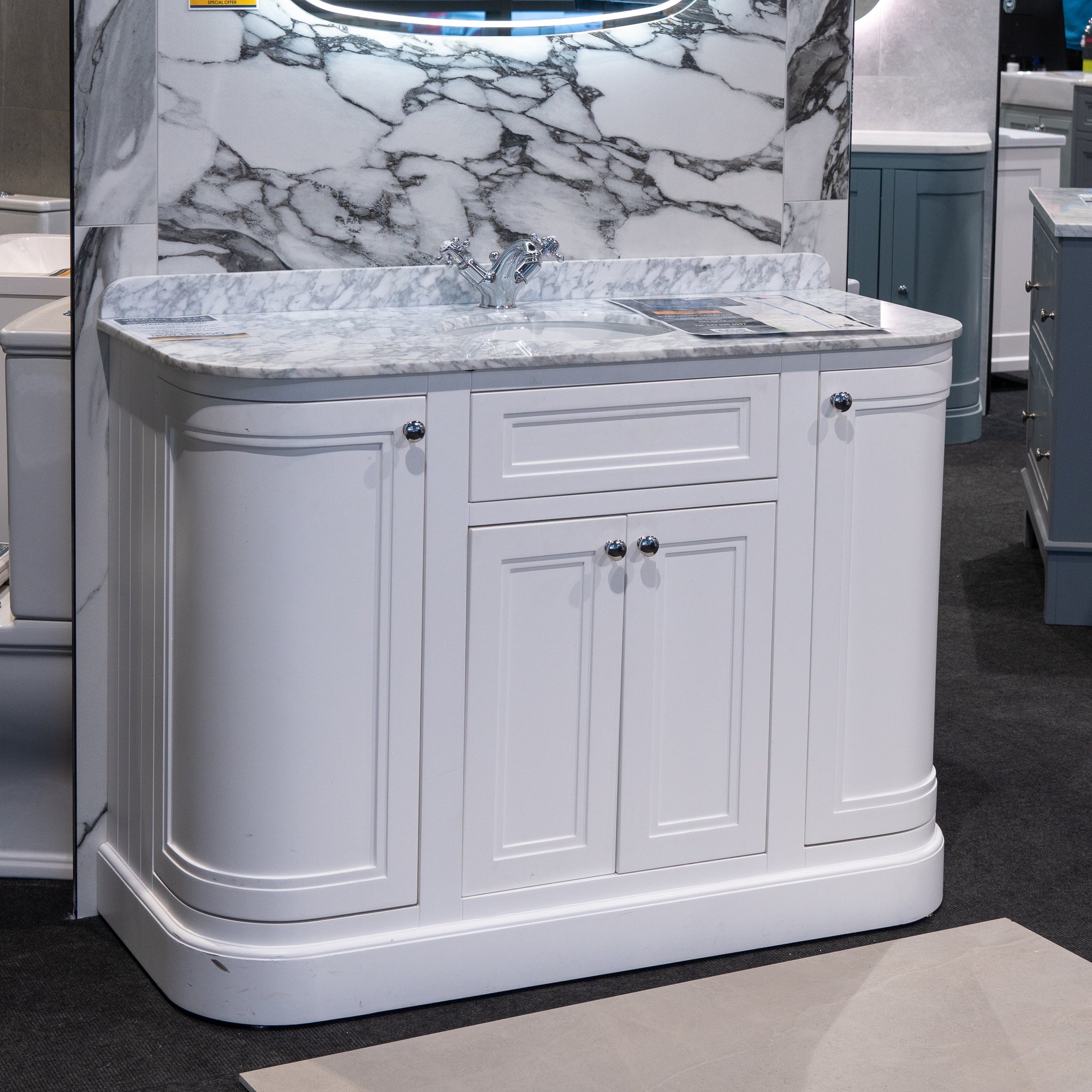 vanity unit with marble top