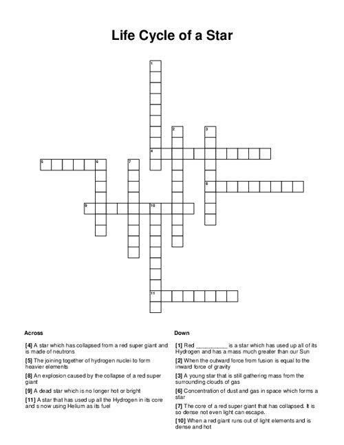 red giant star crossword