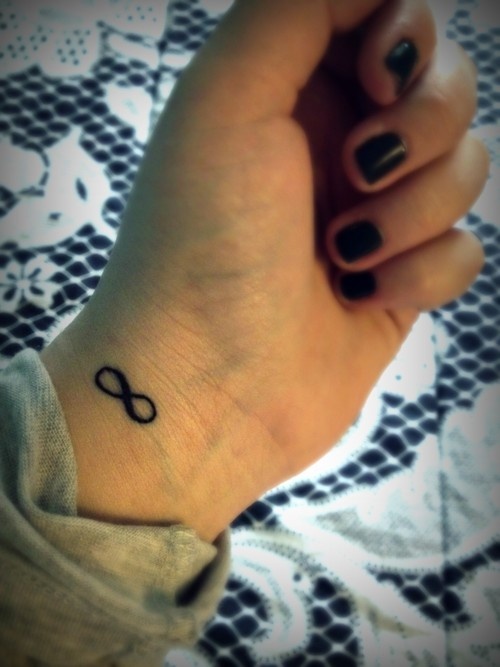 infinity sign tattoo on wrist