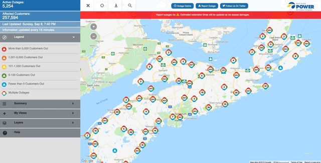 power outage nova scotia