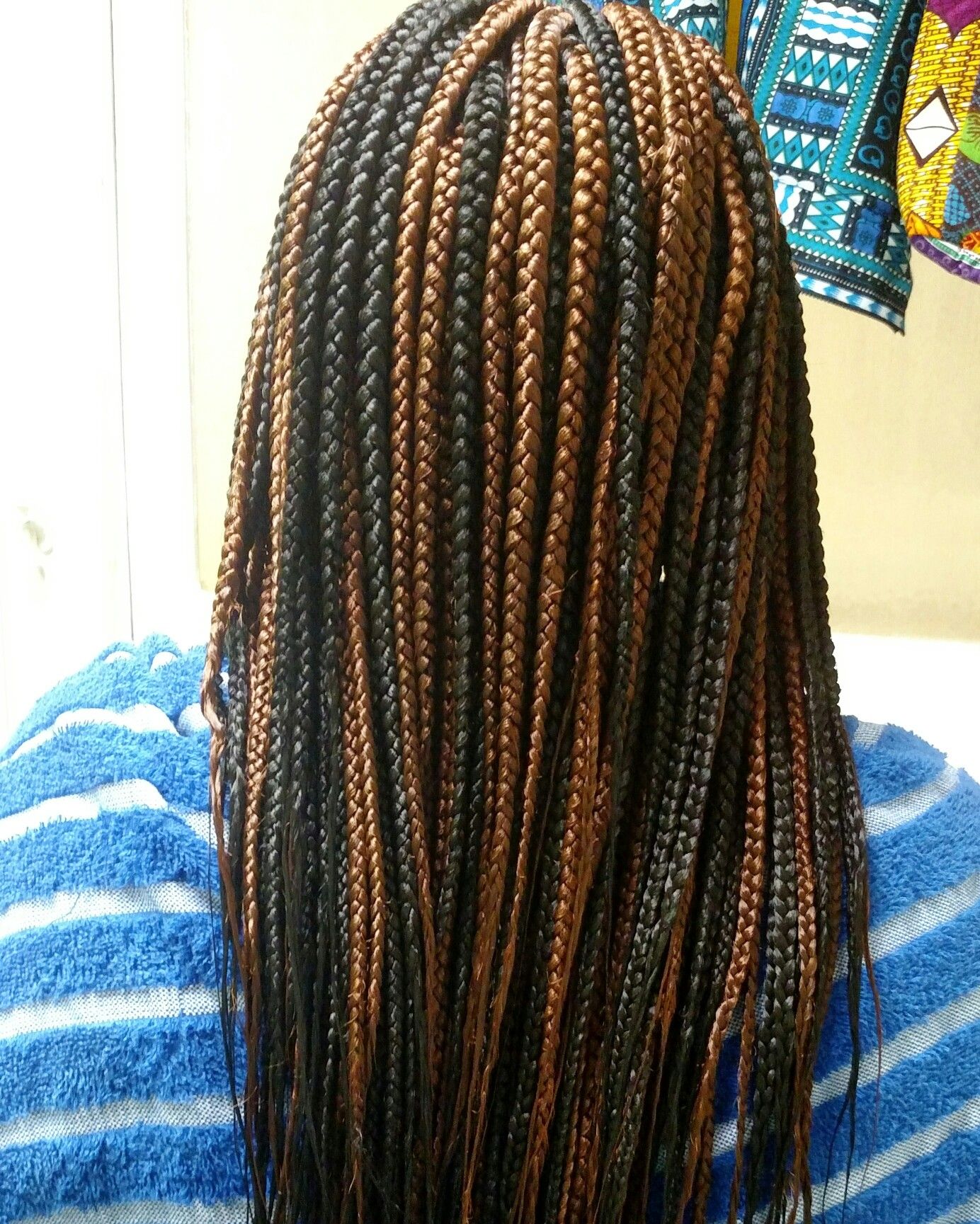 box braids black and brown