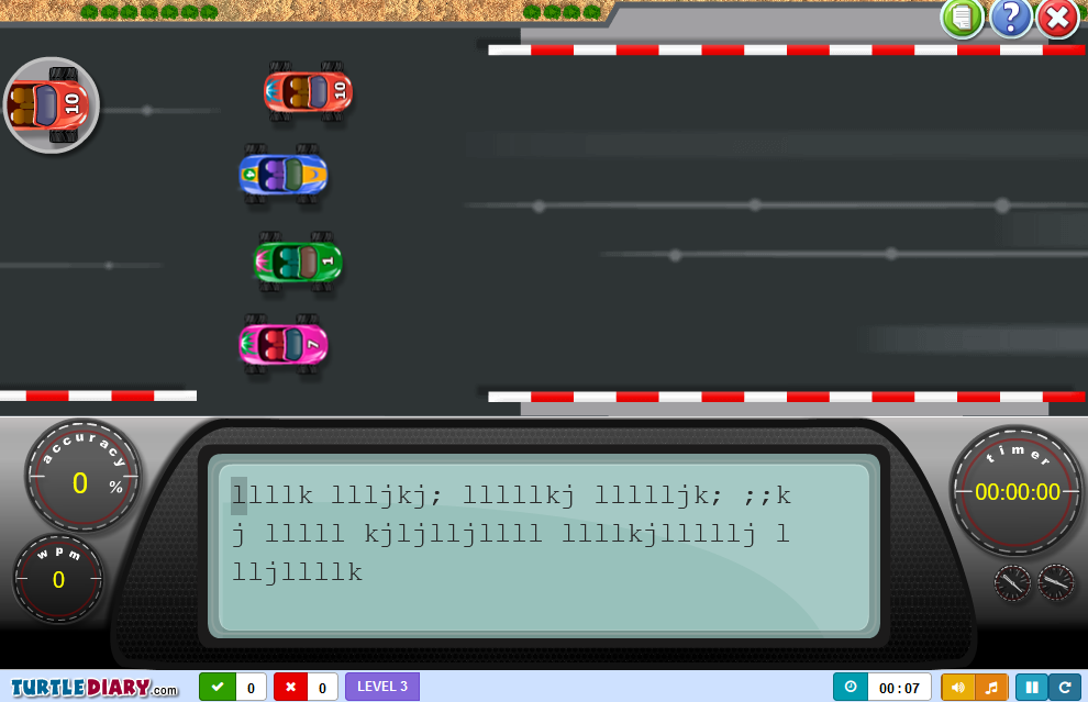 racing typing game