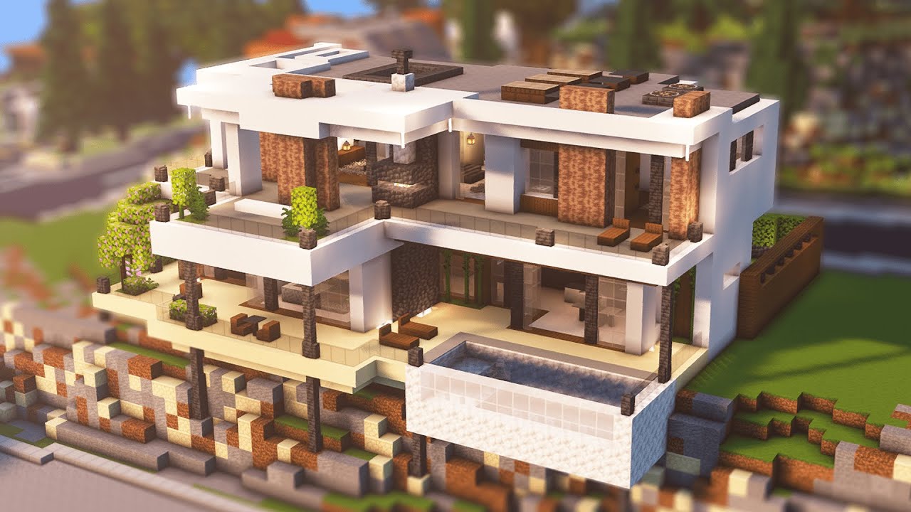 minecraft hillside mansion