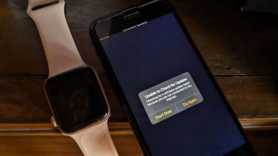 unable to check for update apple watch