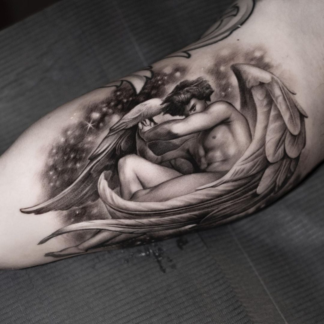 male dark angel fallen angel tattoo