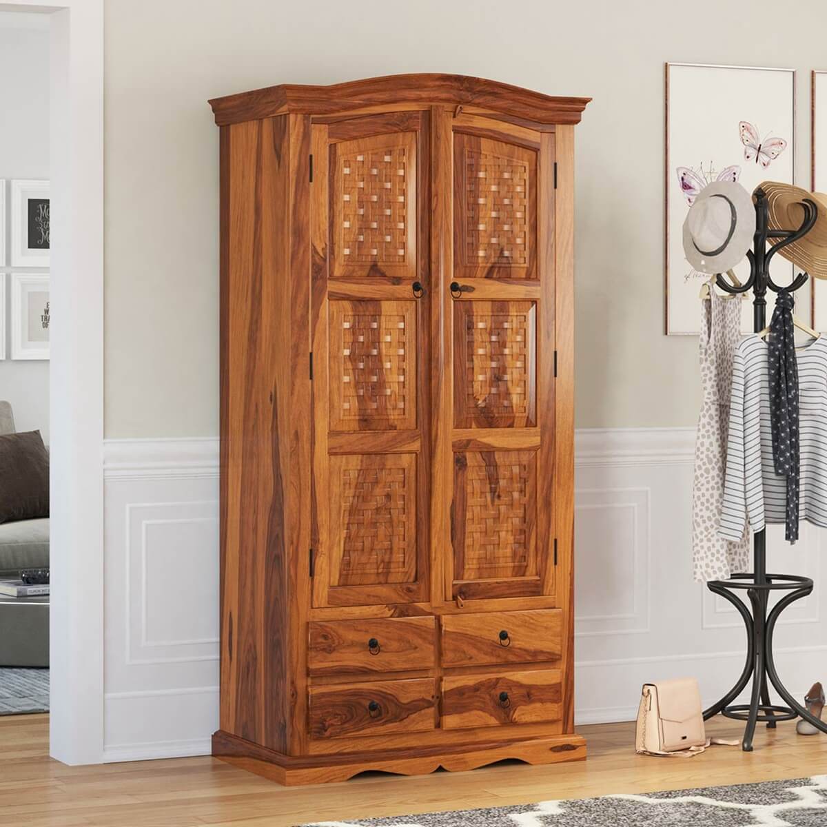 solid wood armoire wardrobe