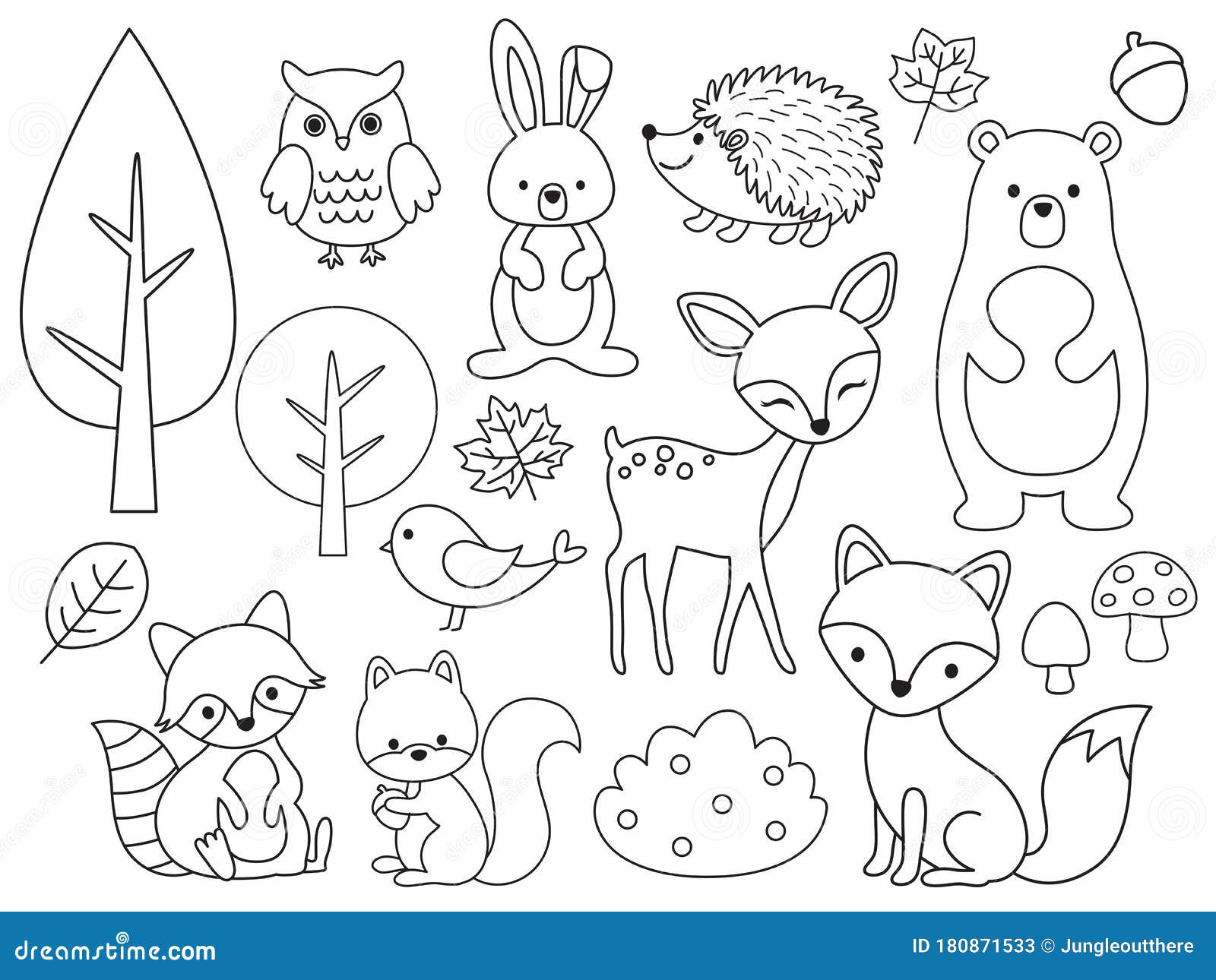 outline drawing of animals