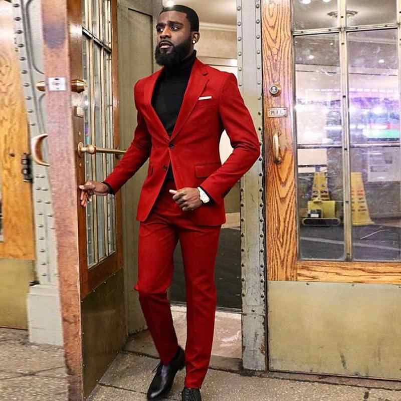 red prom suit